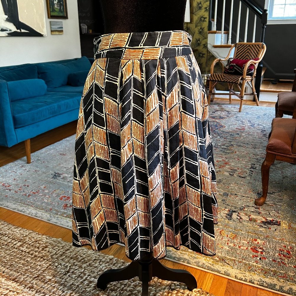 Merona box pleated boho midi skirt
